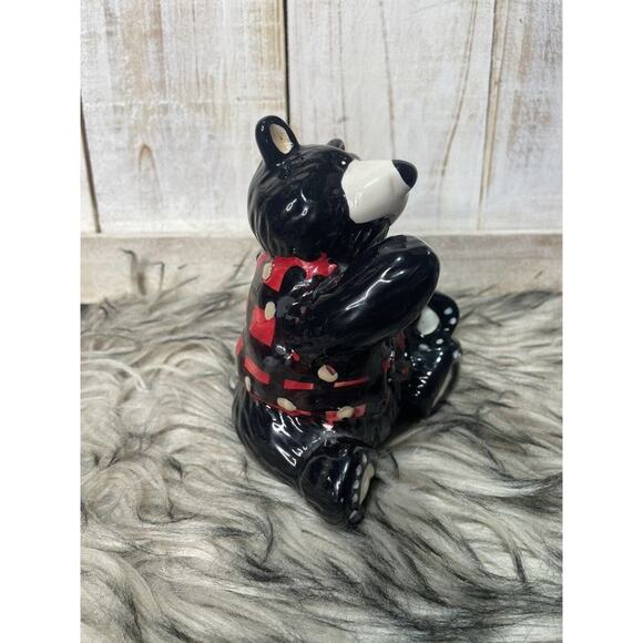 Black‎ Bear Salt Shaker Glazed Ceramic - Picture 2 of 5